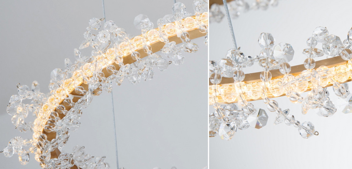 Crystal round chandelier Светильник Кольцо из Хрусталя