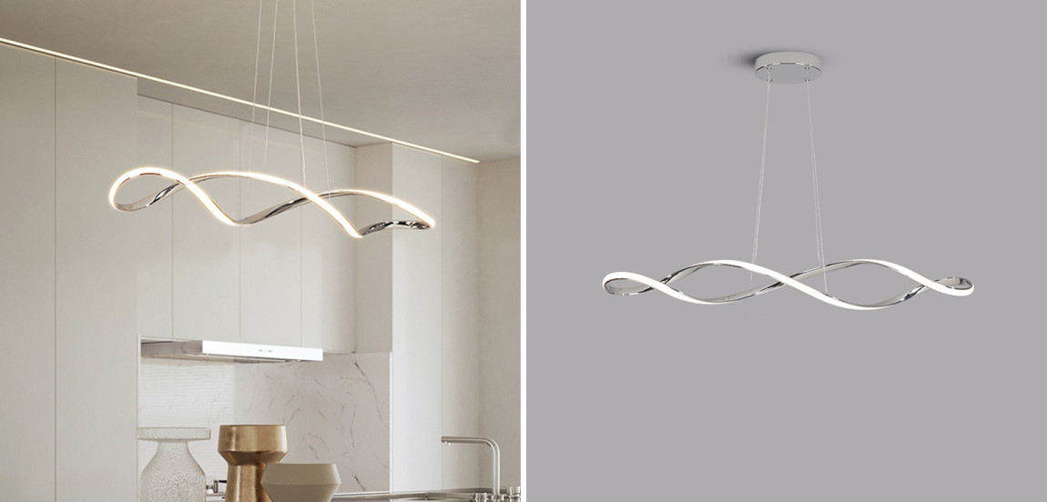 Cветильников в виде замкнутой спирали ELISEUS Серебро