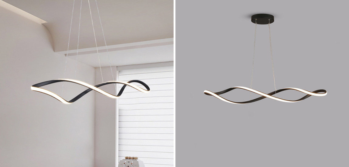 Cветильников в виде замкнутой спирали ELISEUS Черный