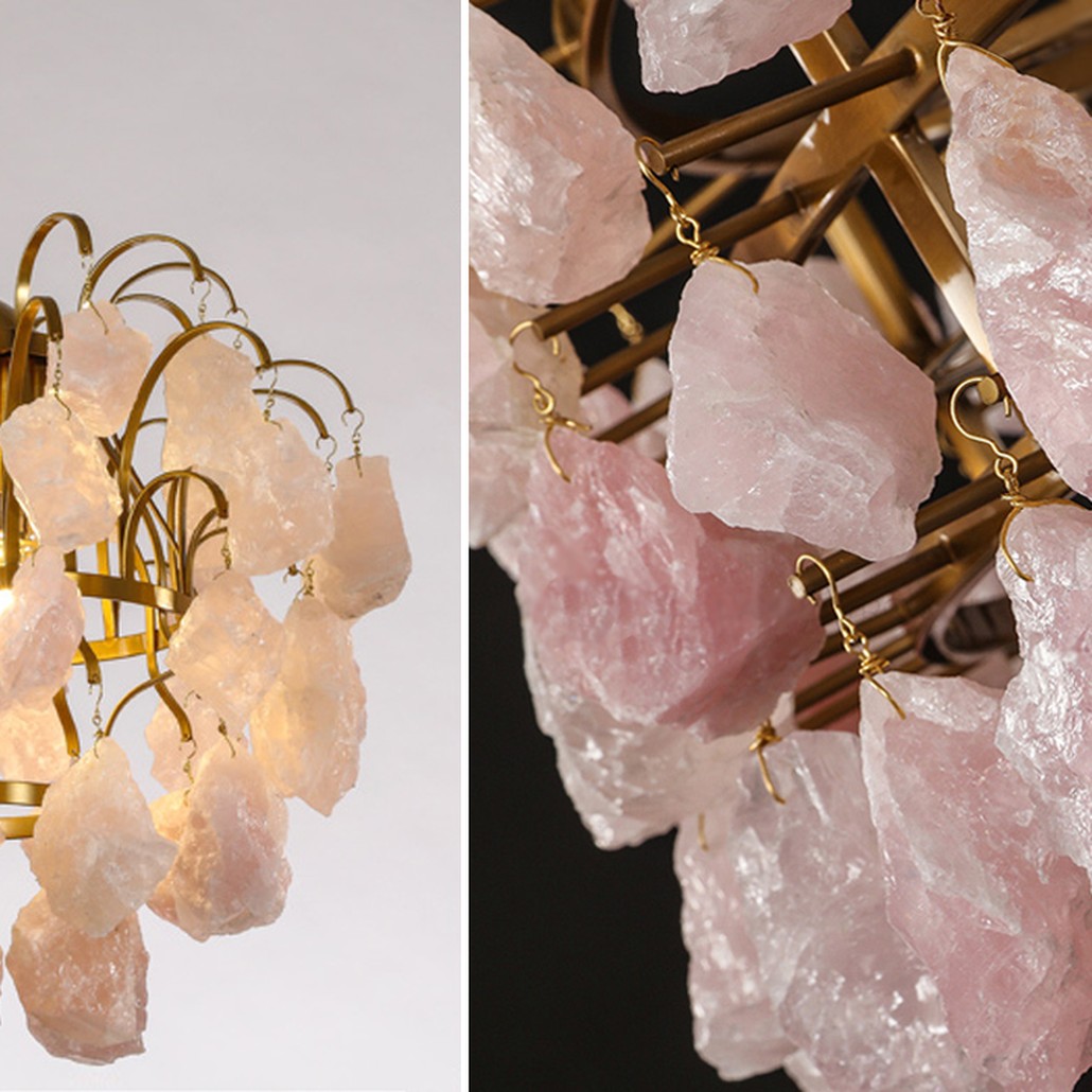 Hardis Pink stone Chandelier 30