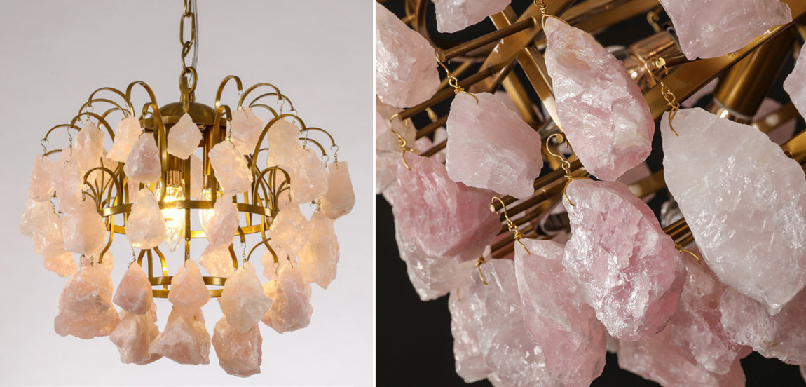 Hardis Pink stone Chandelier 30