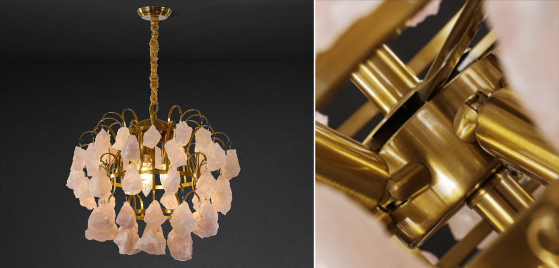 Hardis Pink stone Chandelier 30