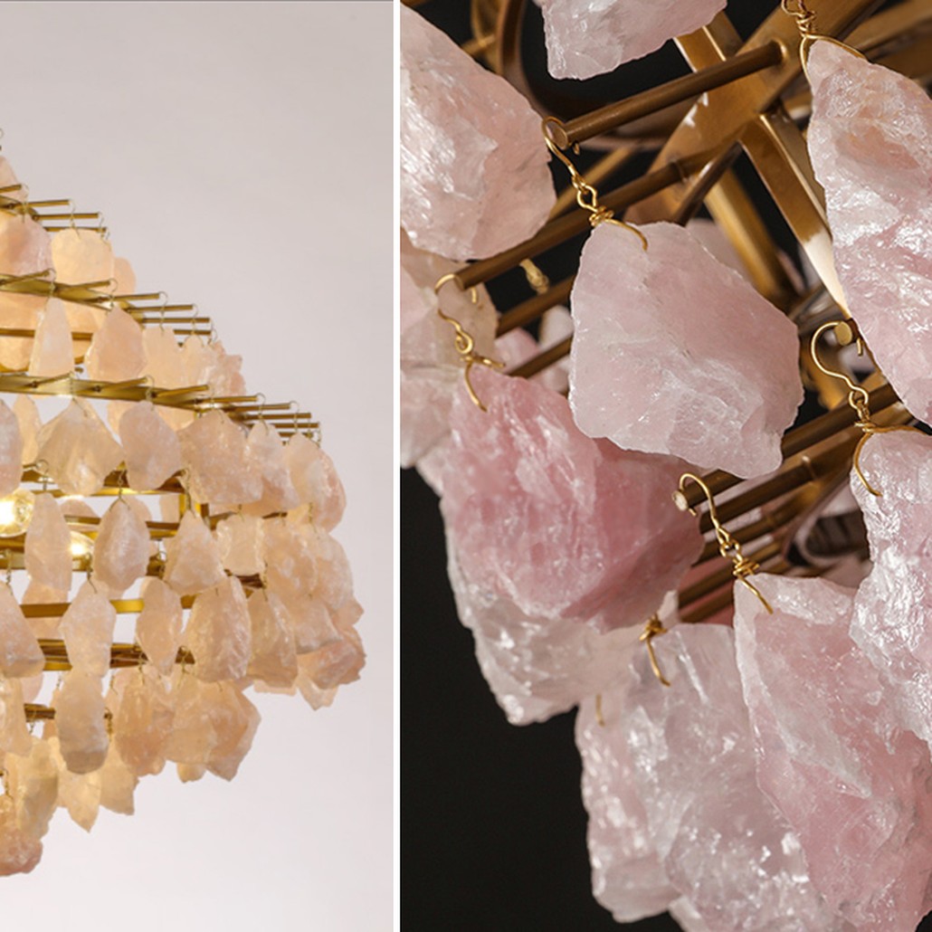 Hardis Pink stone Chandelier 82