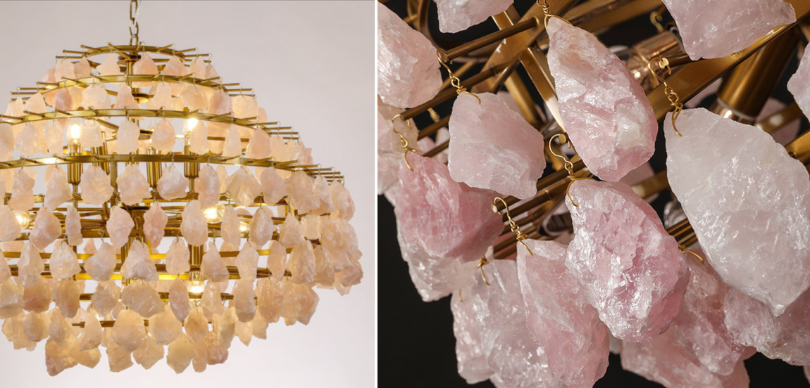 Hardis Pink stone Chandelier 82
