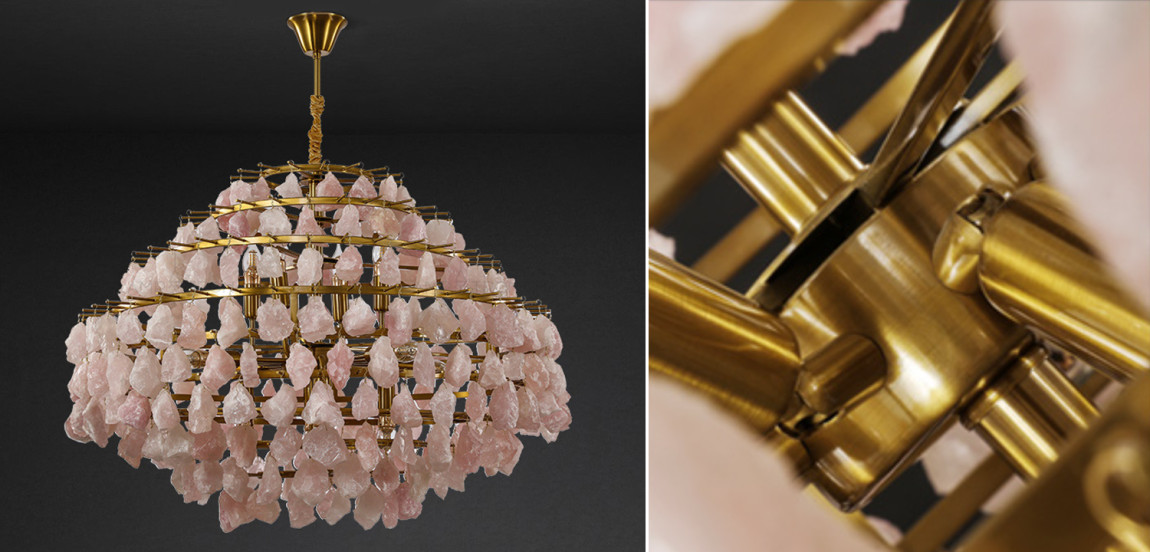Hardis Pink stone Chandelier 82