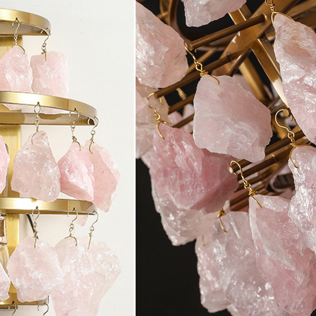 Hardis Pink stone Wall Lamp