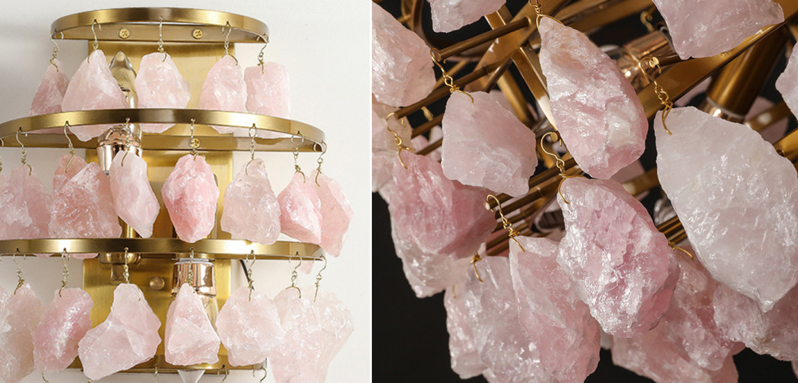 Hardis Pink stone Wall Lamp