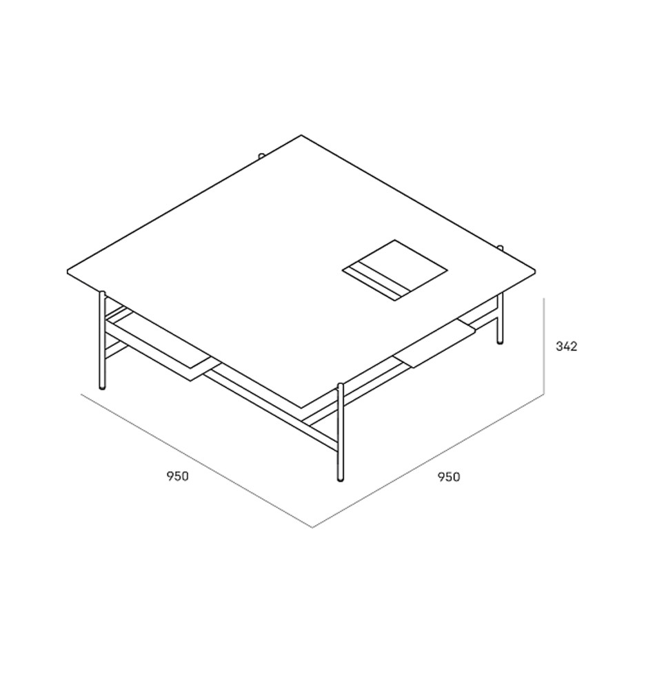 Karat журнальный столик цвета серый камень с съемным подносом