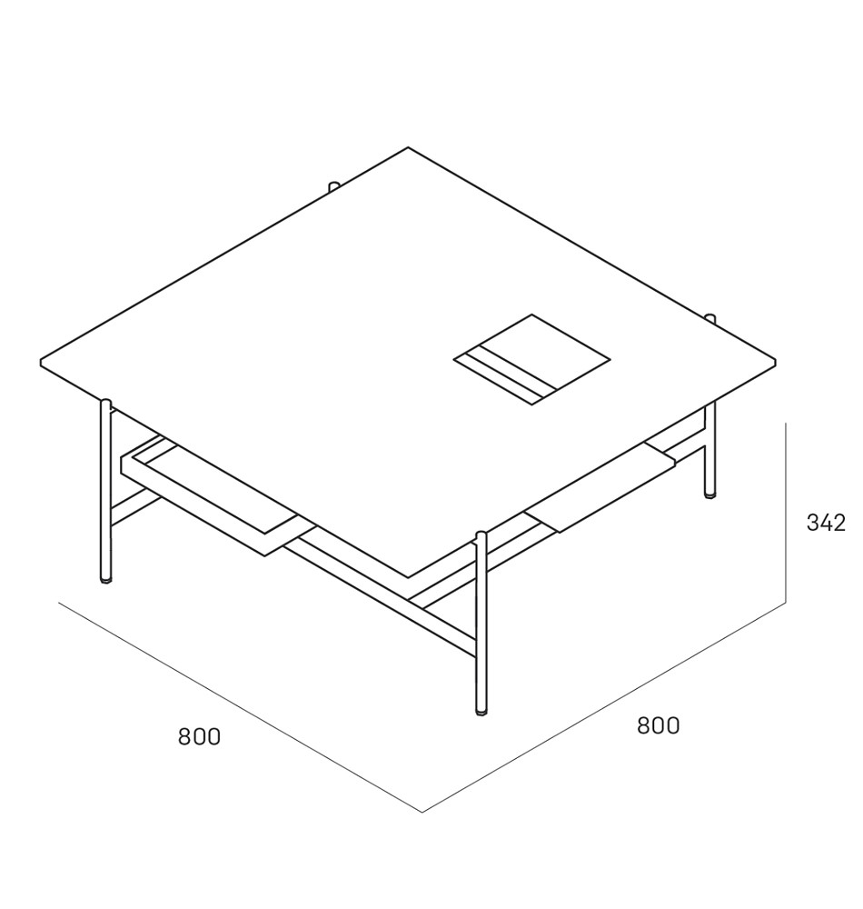 Karat журнальный столик цвета серый камень с съемным подносом