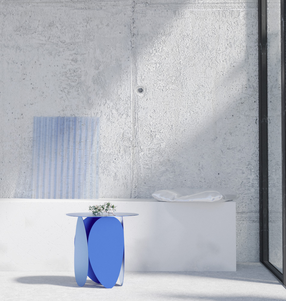 Matis журнальный столик серый из металла и кожи