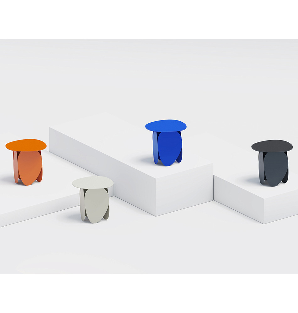 Matis журнальный столик серый из металла и кожи