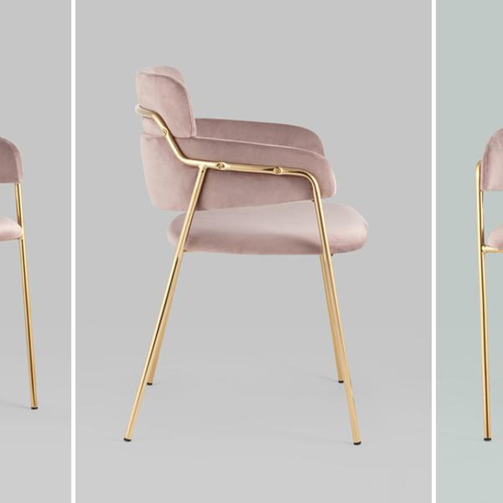 Polina chair Пепельно-Розовый Велюр