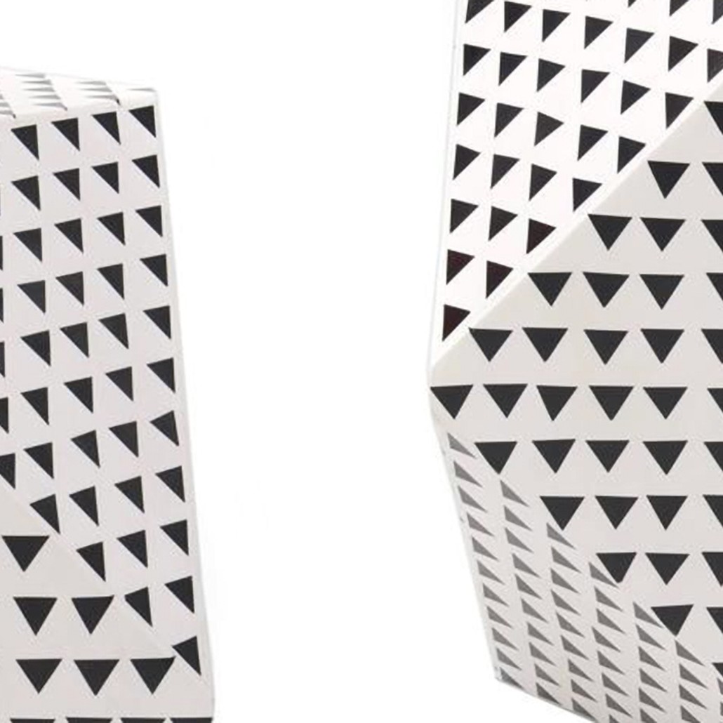 Triangular Black and White Geometric side table