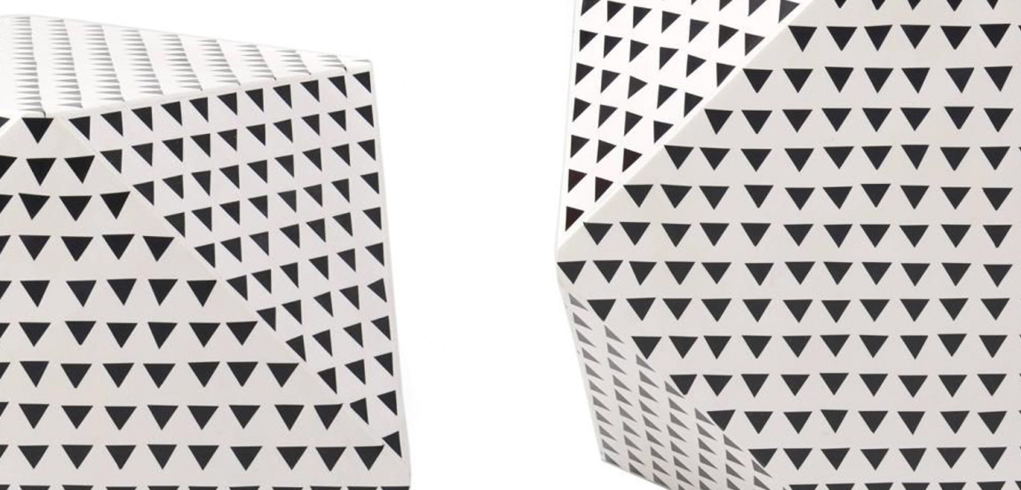Triangular Black and White Geometric side table