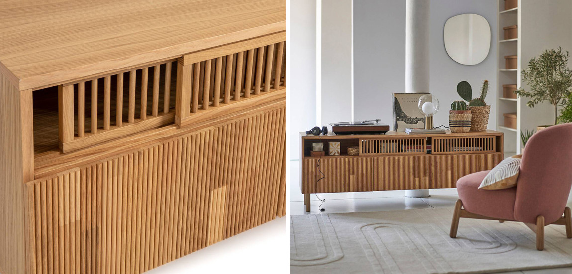 TV-тумба в современном скандинавском стиле Gutter and Lattice