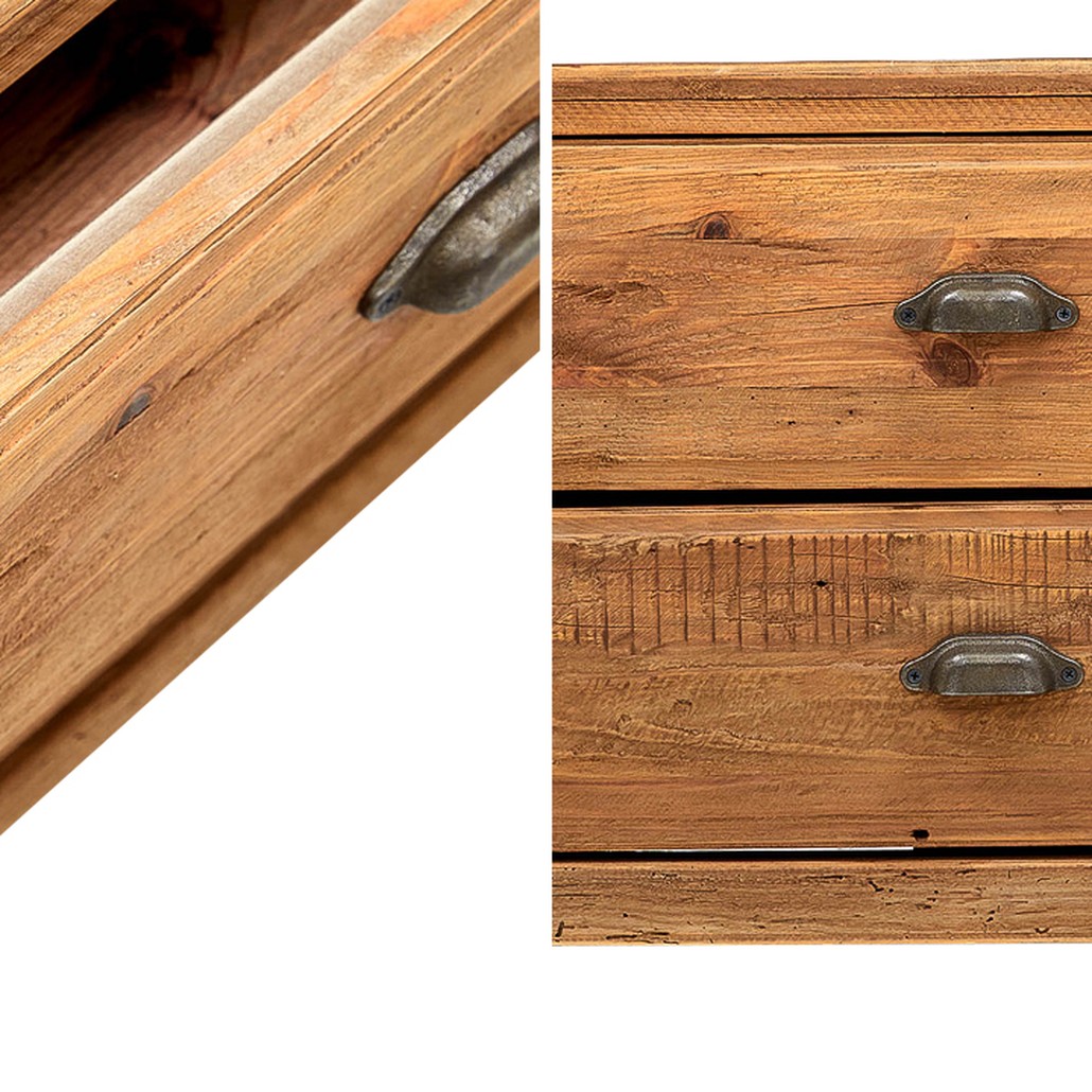 TV-тумба в стиле лофт из массива сосны Pauley Loft TV Stand