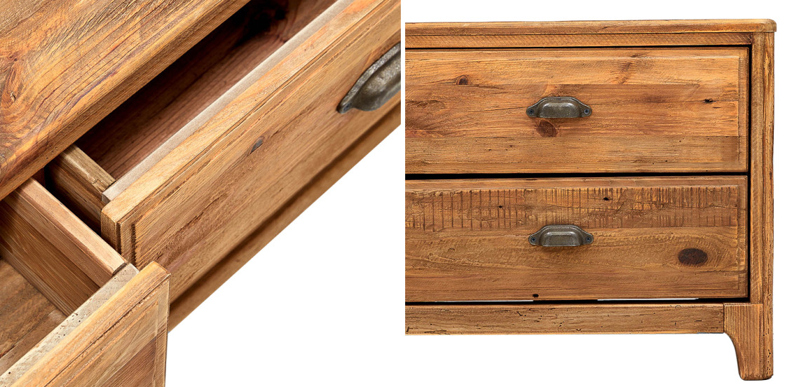 TV-тумба в стиле лофт из массива сосны Pauley Loft TV Stand