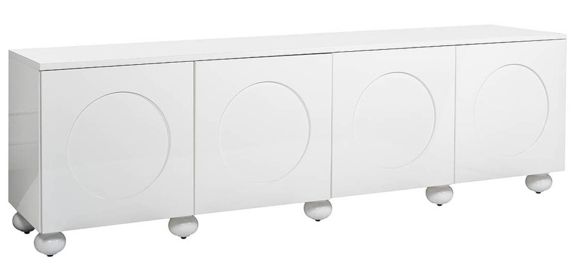 TV-тумба на круглых ножках Arnel white Глянцевая белая