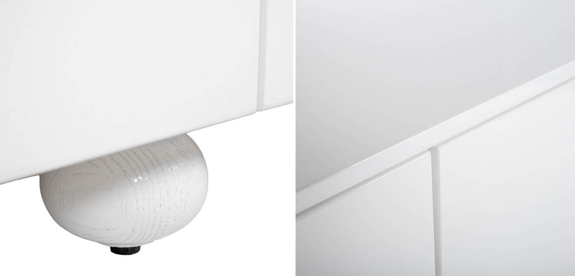 TV-тумба на круглых ножках Arnel white Глянцевая белая