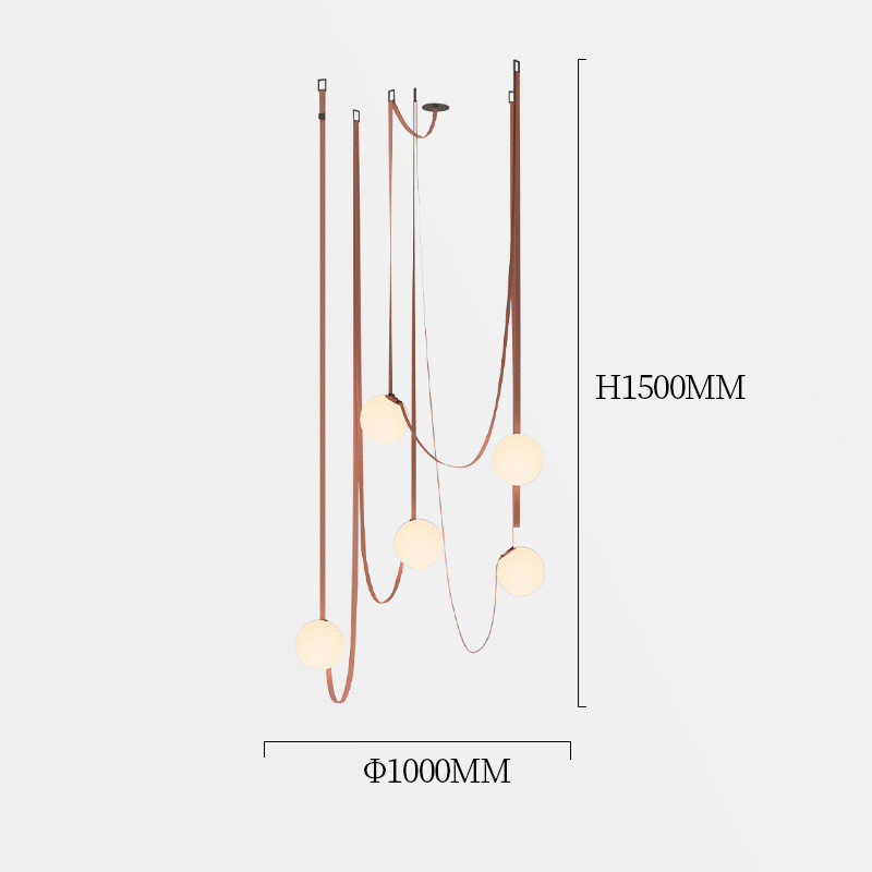 Vibia PLUSMINUS Серия подвесных светильников с белыми шарообразными плафонами из стекла на красных текстильных ремнях