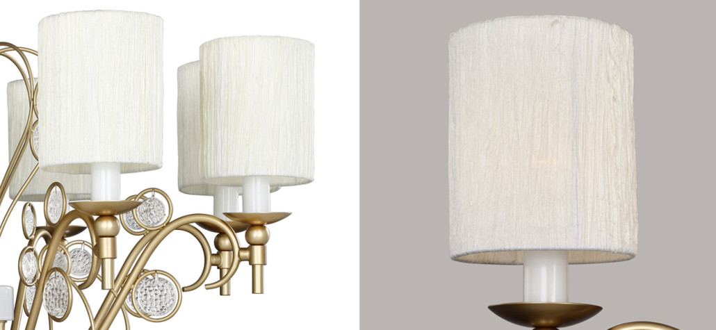 Ажурная люстра с тканевыми плафонами Montpellier D75 см