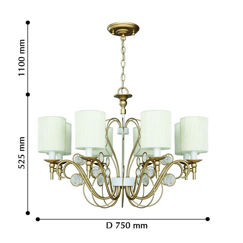 Ажурная люстра с тканевыми плафонами Montpellier D75 см