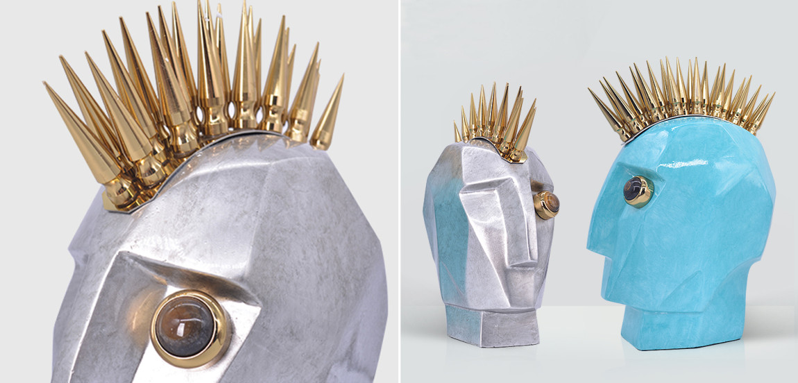 Аксессуар Kelly Wearstler Head Trip Sculpture Silver