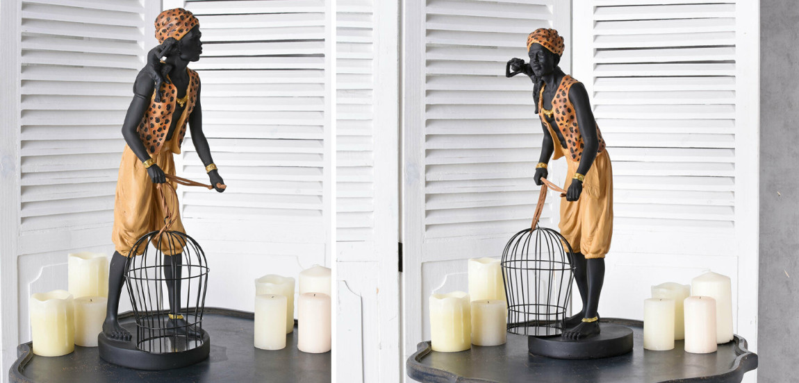 Аксессуар в колониальном стиле слуга с клеткой