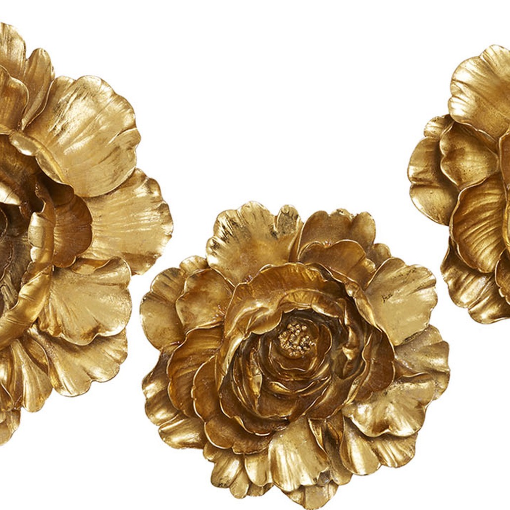 Аксессуар на стену Decor Flowers Rose Hip gold