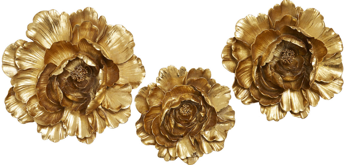 Аксессуар на стену Decor Flowers Rose Hip gold