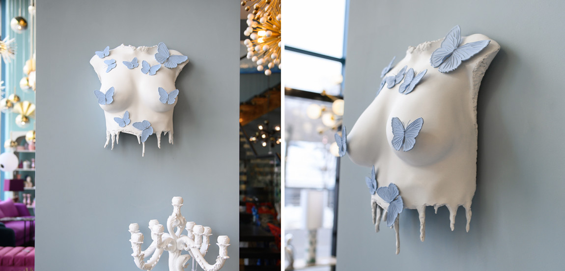 Аксессуар на стену Sculpture Female Torso Butterflies