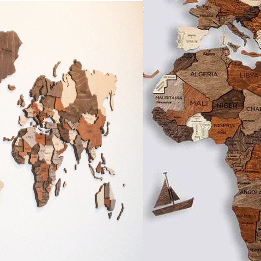 Аксессуар на стену Wooden World Map