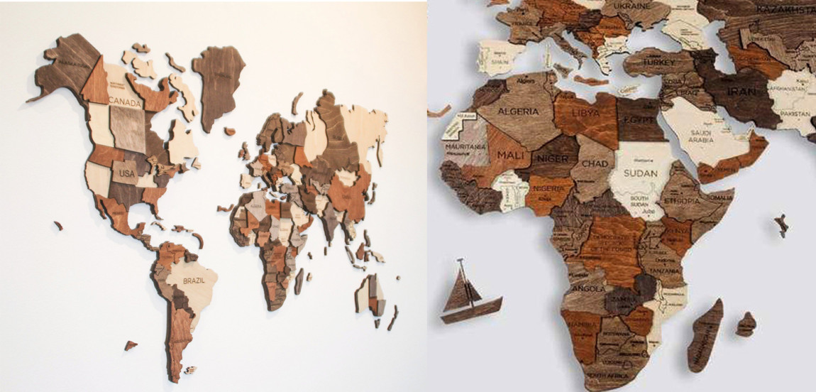 Аксессуар на стену Wooden World Map