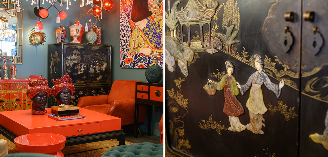 Антиквариат китайский шкаф Chinese Cabinet Black создан в начале прошлого века