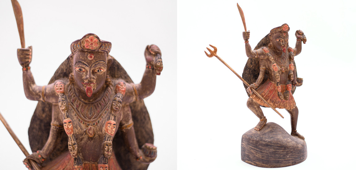 Антикварная статуэтка "Богиня Кали, охраняющая от врагов" Шри-Ланка