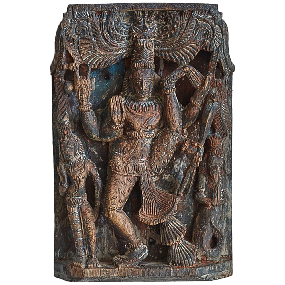 Антикварные объёмные панно из тика Antique Indian Panels