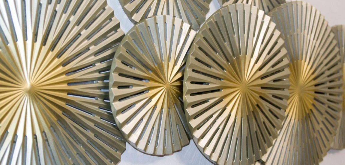 Арт-объект Apollo Gold and Silver Wall Plaque Disc gap 9