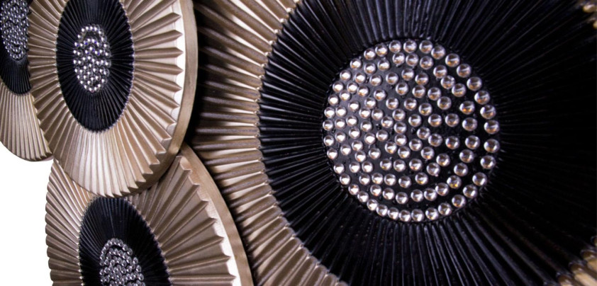 Арт-объект Rhinestone Wall Disc Brown and Black