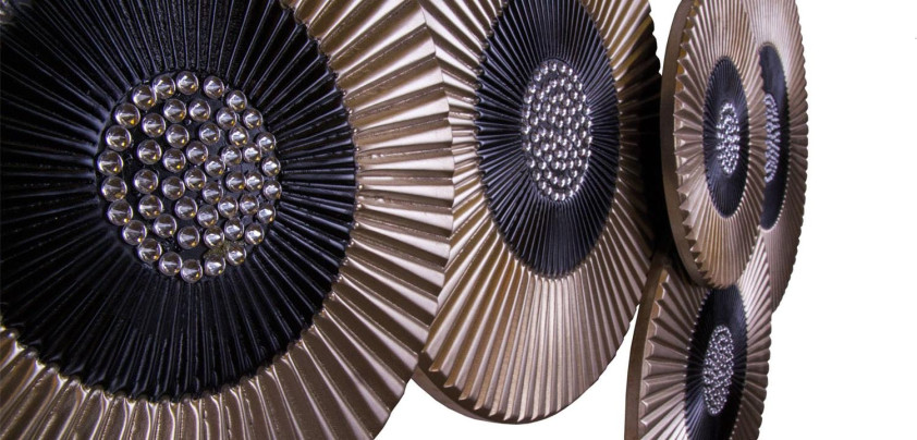 Арт-объект Rhinestone Wall Disc Brown and Black