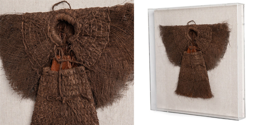 Арт-объект миниатюра плетёный дождевик рама из акрила