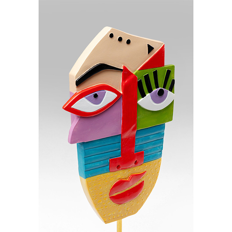 Арт-объект Разноцветное Лицо в абстрактном стиле на подставке Multicolored Abstract Face