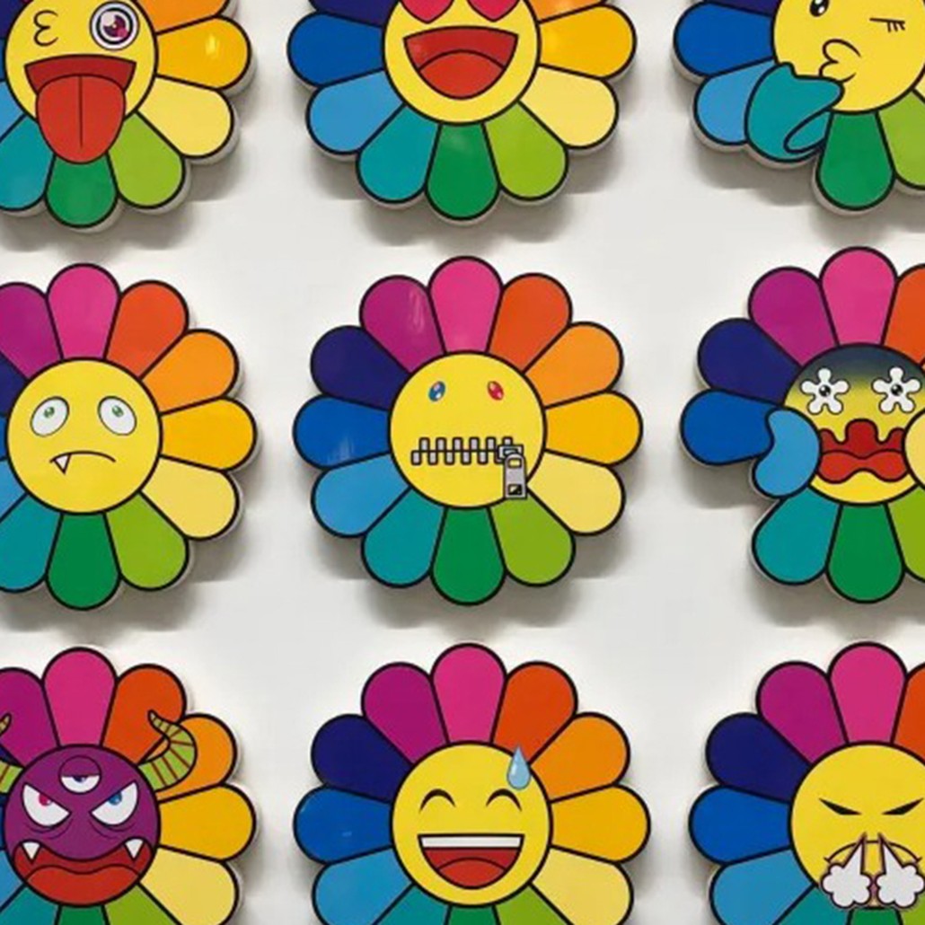 Арт-объекты на стену веселые цветы Takashi Murakami flower