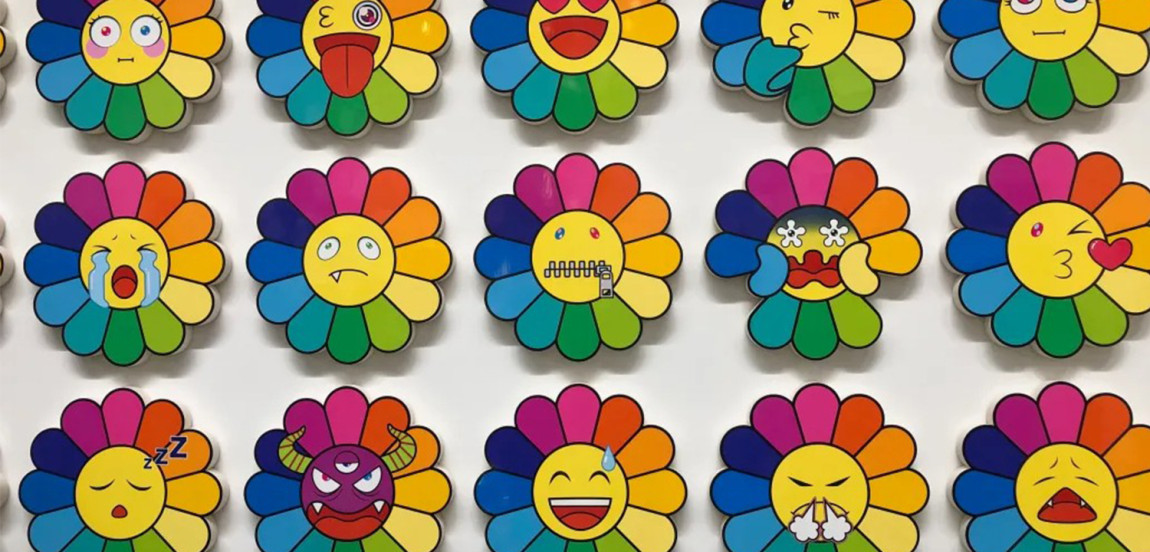 Арт-объекты на стену веселые цветы Takashi Murakami flower