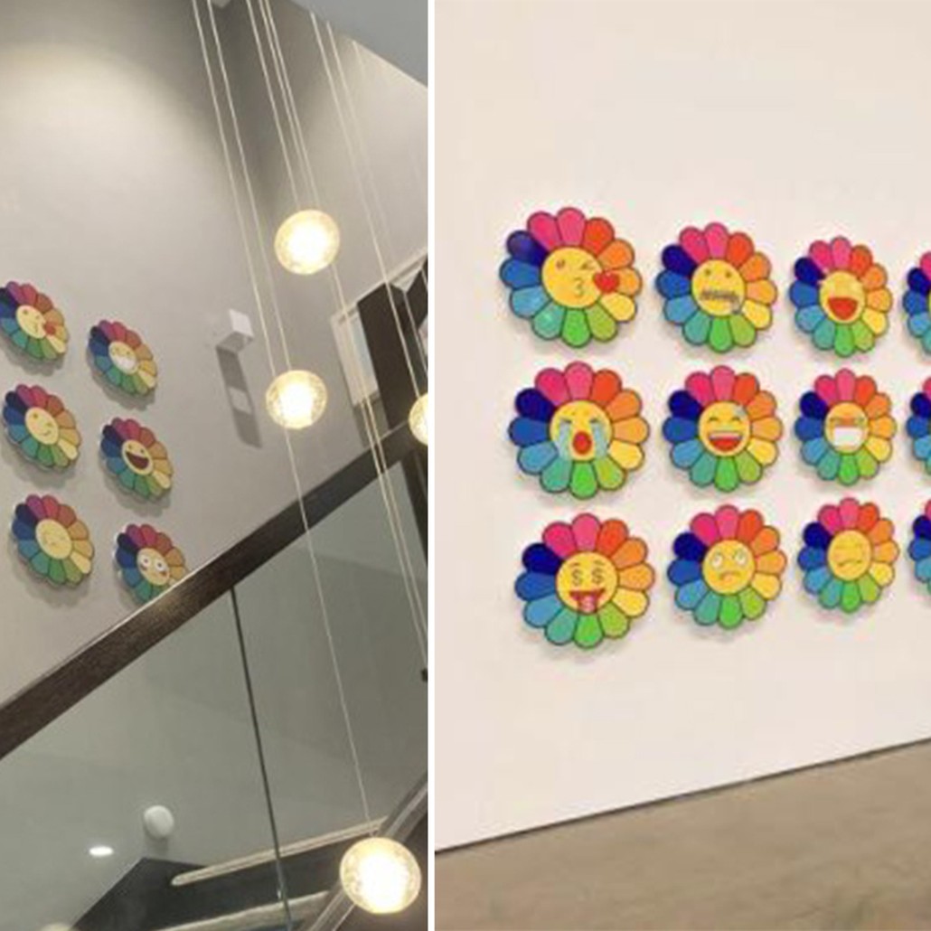 Арт-объекты на стену веселые цветы Takashi Murakami flower