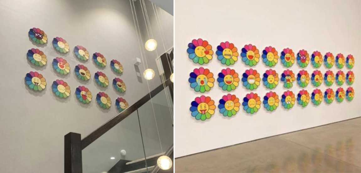 Арт-объекты на стену веселые цветы Takashi Murakami flower