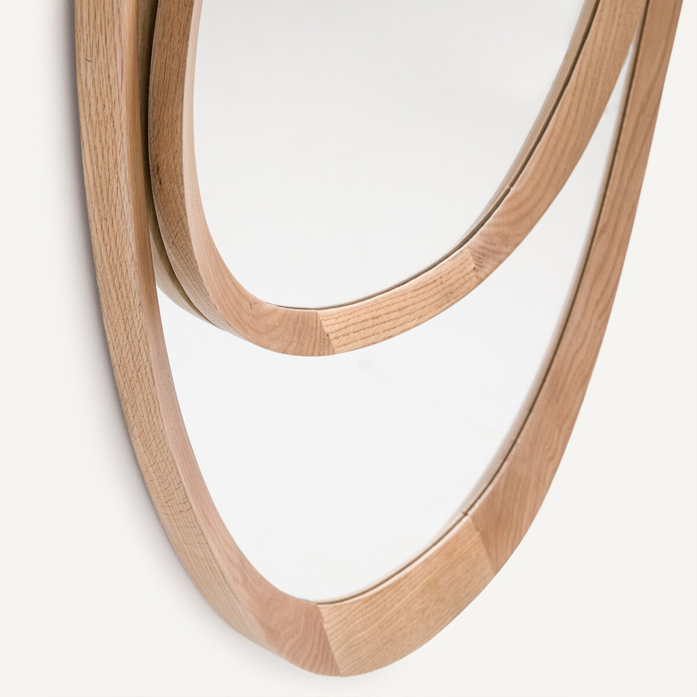 Ассиметричное зеркало в дубовой раме Infinity Symbol