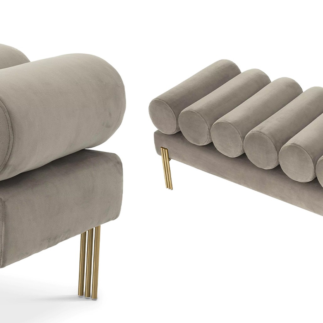 Банкетка Eichholtz Bench Oxley Grey