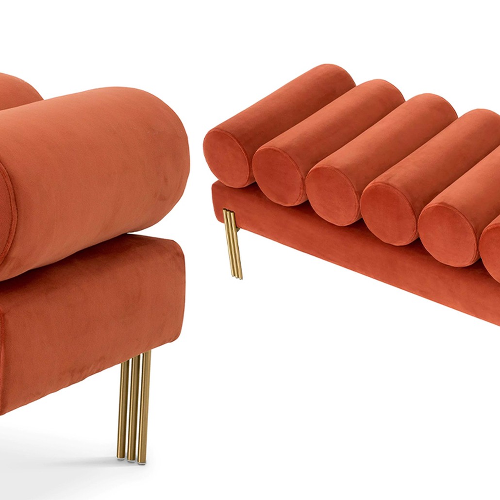 Банкетка Eichholtz Bench Oxley Orange