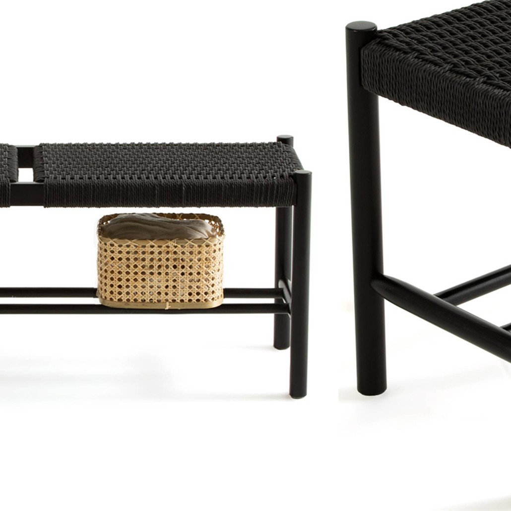 Банкетка Enzo Wicker Black Banquet