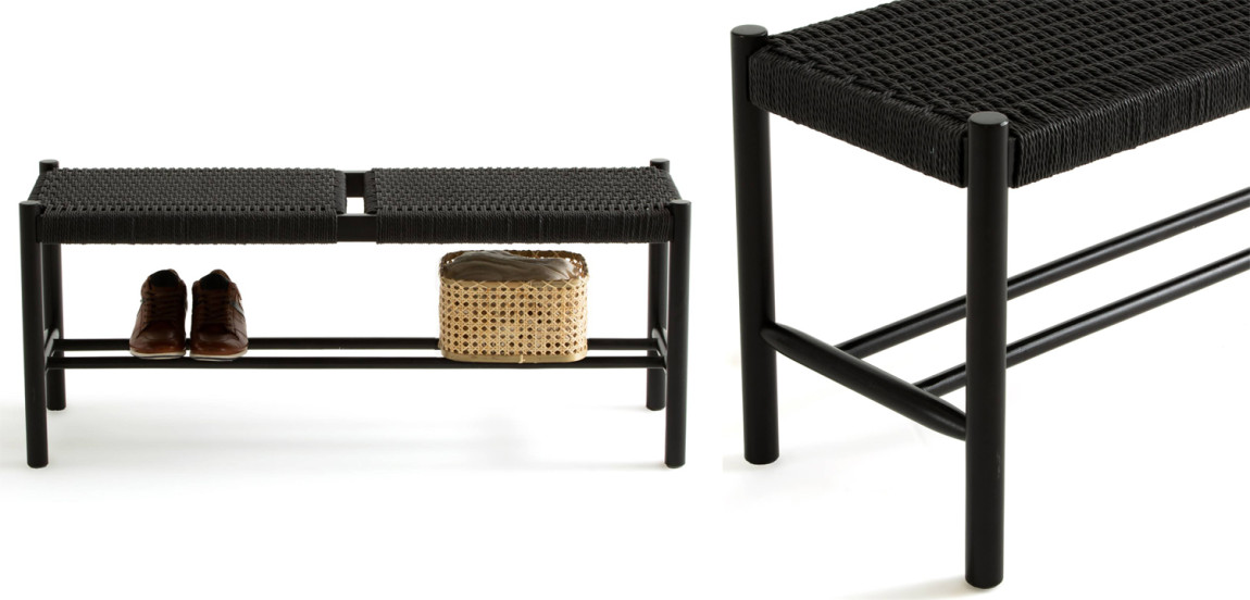 Банкетка Enzo Wicker Black Banquet